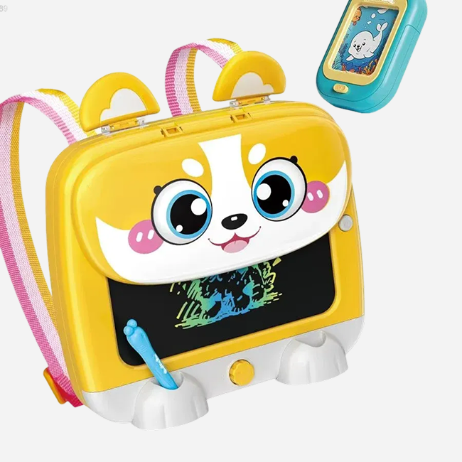 Brilliant Children's Portable LCD Drawing Board Educational Painting Toy Kits With Backpack & Storage for Kids - 899-182Y.