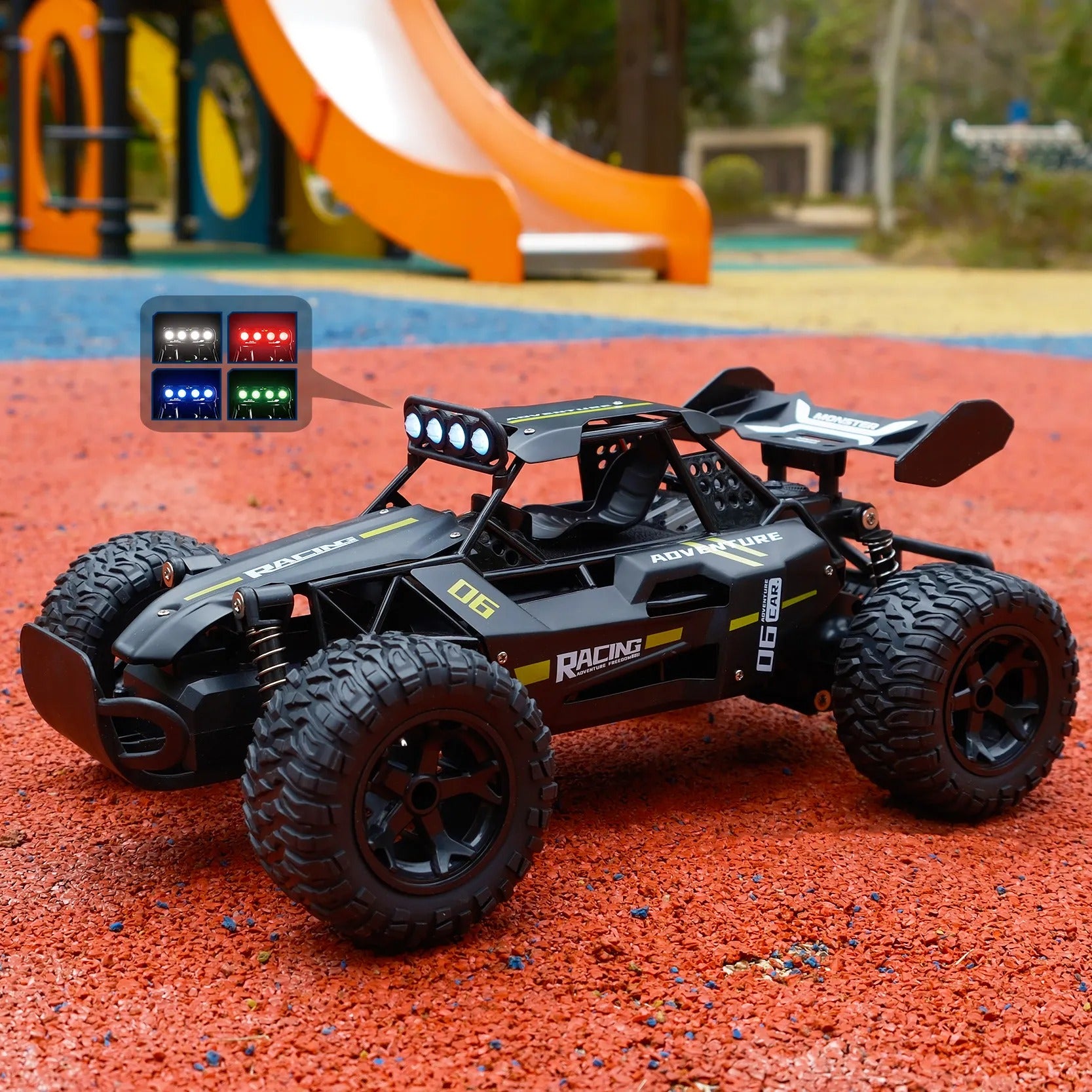 1:12 Scale Alloy RC Truck 2.4GHz High Speed 20km/h Remote Control Car RWD Metal Body Off-Road Vehicle with LED Lights, Durable Suspension, Long Range Racing Toy for Kids & Adults - 3699-057