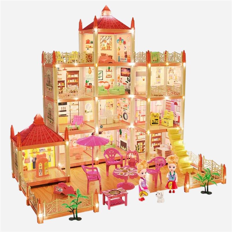 11 Rooms Villa Doll House with Light For Kids