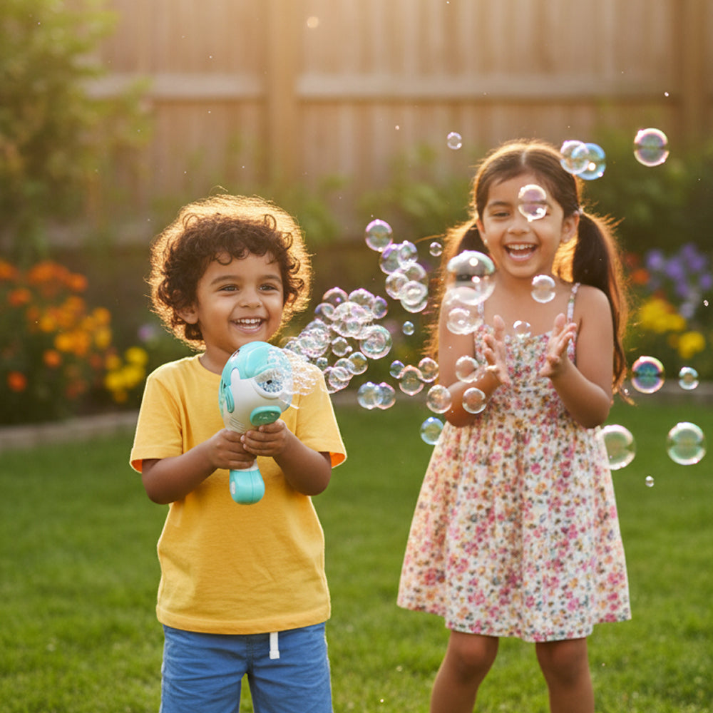 Dolphin Bubble Gun Toy for Kids | Manual Bubble Blaster for Outdoor Play, Parties & Summer Fun