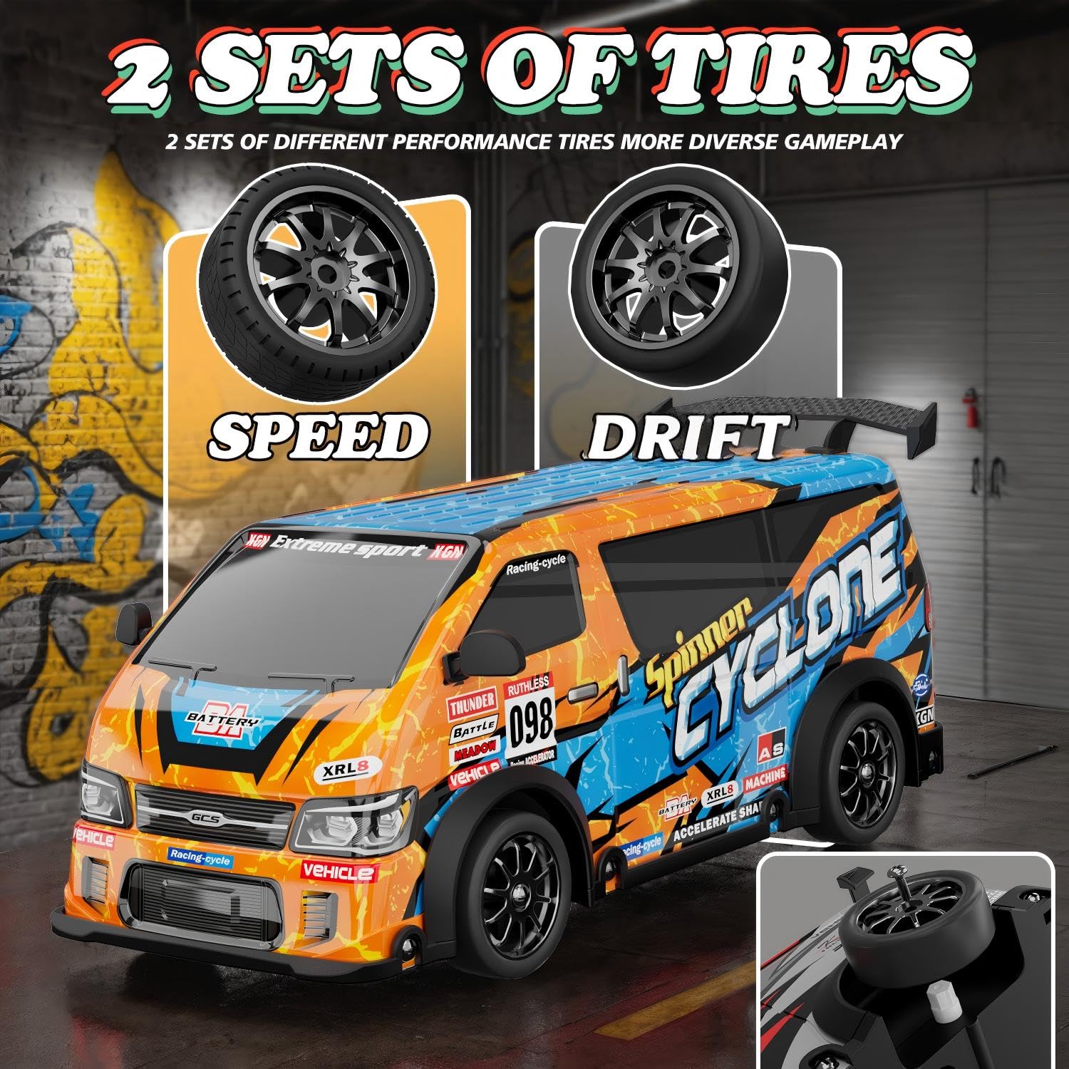 HR 2159 - 1:24 High-Speed RC Drift Racing Truck with 2.4GHz Remote Control, LED Lights & Precision Drift Handling