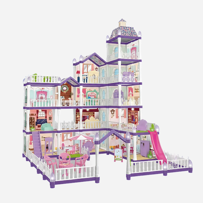 Luxury Villa Doll House Play Set for Girls | Premium Miniature Dream Home with Furniture & Accessories for Pretend Play, Storytelling, Social Interaction & Creative Fun (Age 3+) - 556-70A