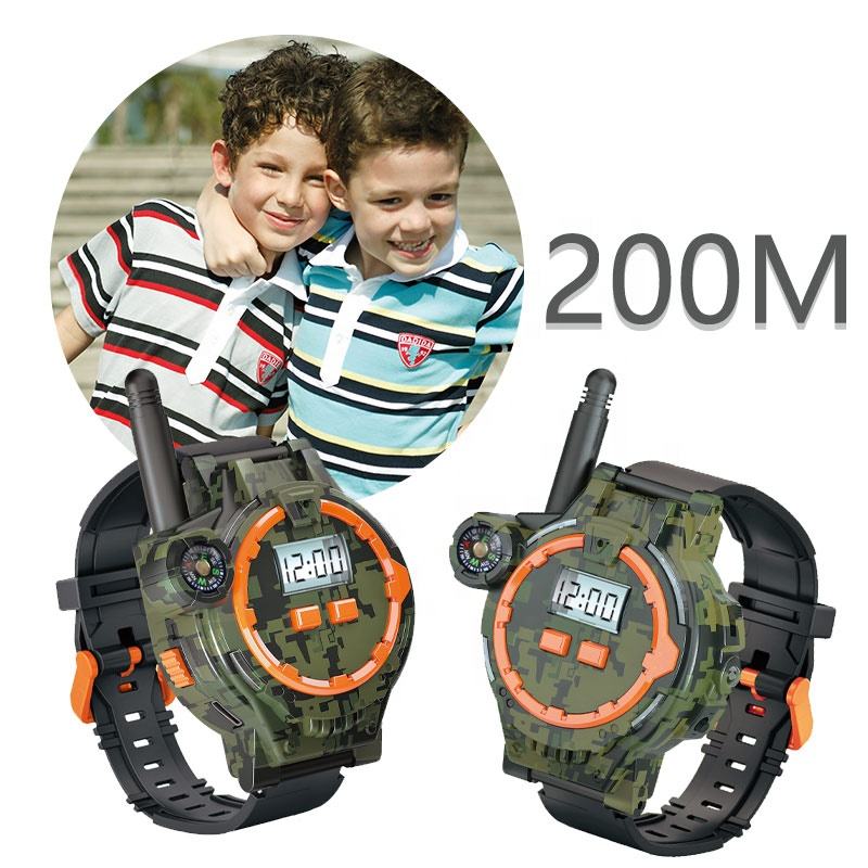 200M Long Range Walkie Talkie Watch Set for Kids with Flashlight, Compass & 2-Way Communication