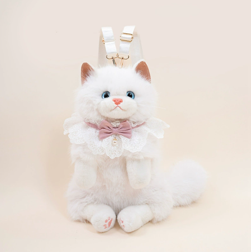 Realistic Ragdoll Cat Plush Backpack | Cute Soft Toy Cat Shoulder Bag with Adjustable Straps | Animal Backpack for Girls, Kids & Cat Lovers