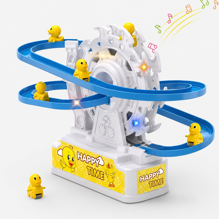 Duck Ferris Wheel Track Set with 9 Moving Ducks, Rotating Wheel, Lights & Music | Interactive Educational Toy for Kids 3+ Years