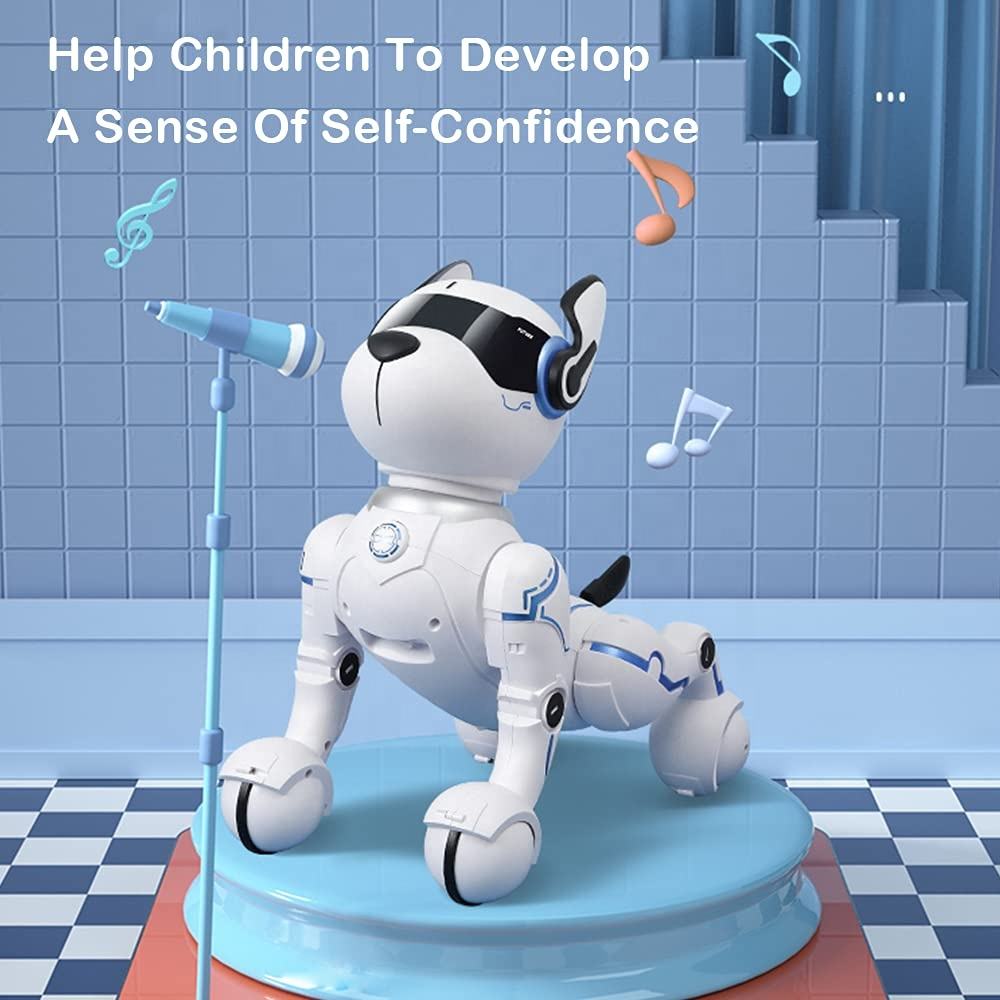 Interactive Voice Mimic Robot Dog Toy Electronic Pet Imitates 12 Animal Sounds Movements Smart Walking Robot Toy for Kids