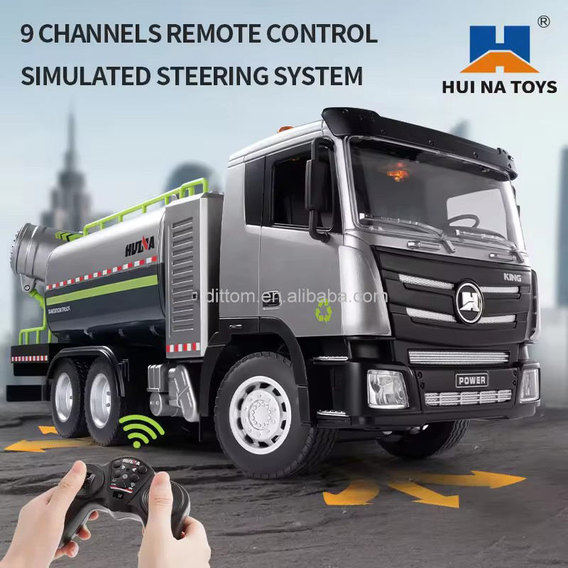 Huina 1316 - 1:18 RC Mist Cannon Truck | 2.4GHz 9CH Semi-Alloy Anti-Smog Sanitation Vehicle with Realistic Mist Spray Function RTR