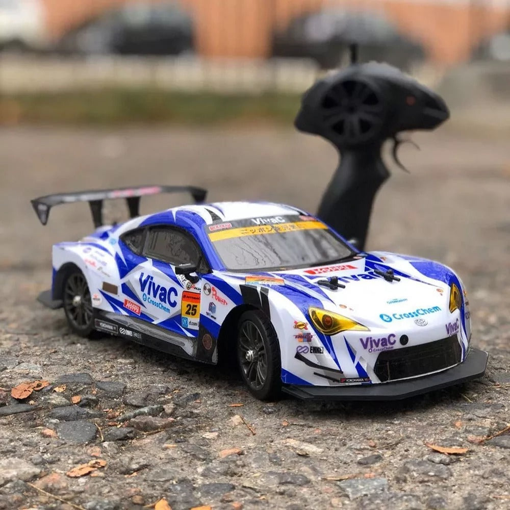 1:16 Scale Four Wheel Drive Toyota Drift RC Car | 2.4GHz High-Speed Remote Control Racing Car with GT Body Shell, Aerodynamic Rear Wing & RTR Design