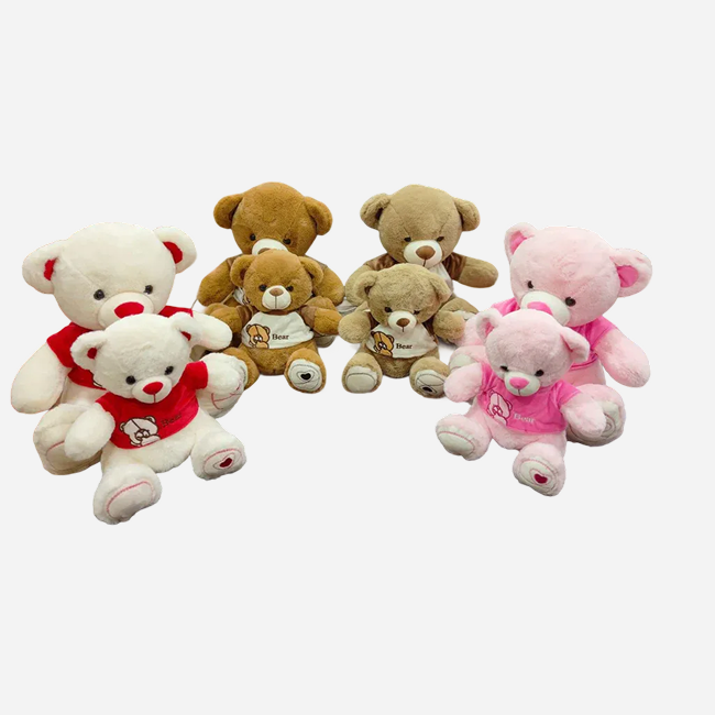Teddy Bear Soft Toy 30 CM for Kids | Cute Plush Bear with T-Shirt for Cuddles, Playtime, Room Decor & Gifting