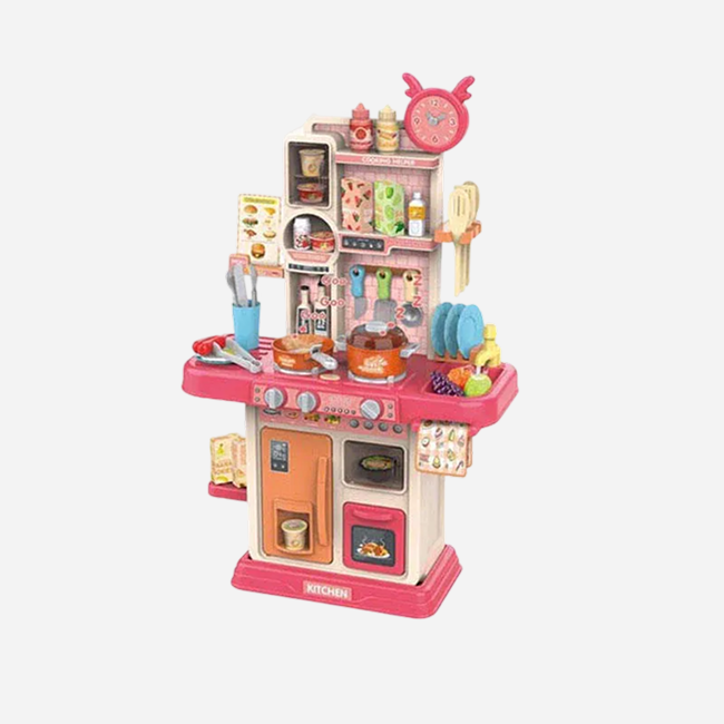 Smart Spray Intelligent Kitchen Set for Kids | 45PCS Interactive Pretend Play Cooking Toy with Lights, Sounds, Oven, Storage & Kitchen Accessories | (Age 3+) - MJL-802