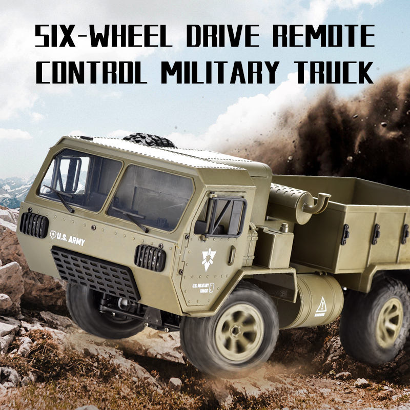 FAYEE FY004 - 1:12 Scale 6WD RC Pickup Truck – 2.4GHz Full Proportional Differential Drive Off-Road Climbing Military Crawler RTR (No Camera)