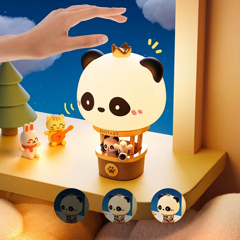 Cute Hot Air Balloon Night Light | Soft LED Rechargeable Lamp for Kids Bedroom & Nursery