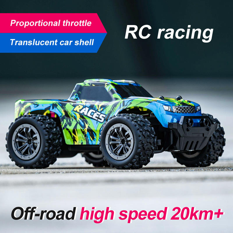1:20 High Speed RC Monster Truck Remote Control Off Road All Terrain Racing Car with Rechargeable Battery Toy for Kids