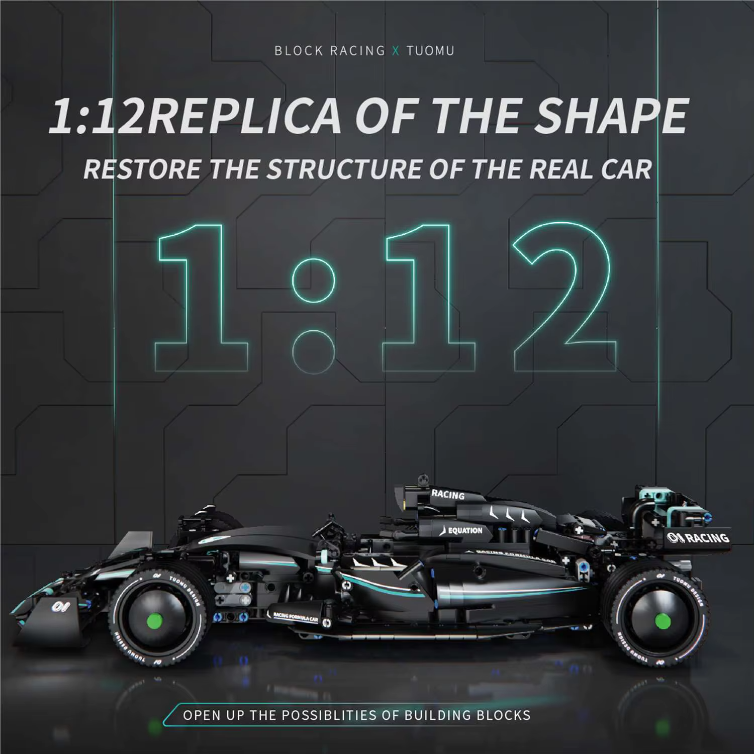 Formula Racing Car Building Blocks Set for Kids | Technic F1 Race Car Construction Toy for STEM Learning & Creative Building - OMG W13