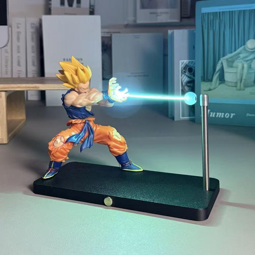 Goku Kamehameha LED Magnetic Lamp | Dragon Ball Anime Energy Wave Light for Desk & Gaming Room Decor