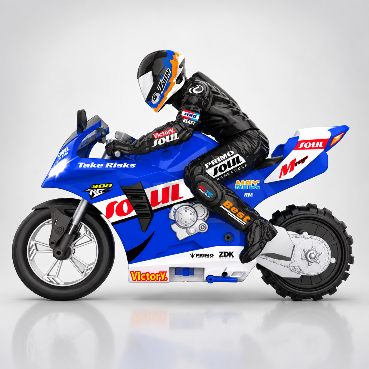 Hui Can HC-802 - 1:6 RC Self-Balancing Stunt Motorcycle | 2.4GHz Drift Racing Bike | 6-Axis Gyro | LED Lights | Rechargeable Battery