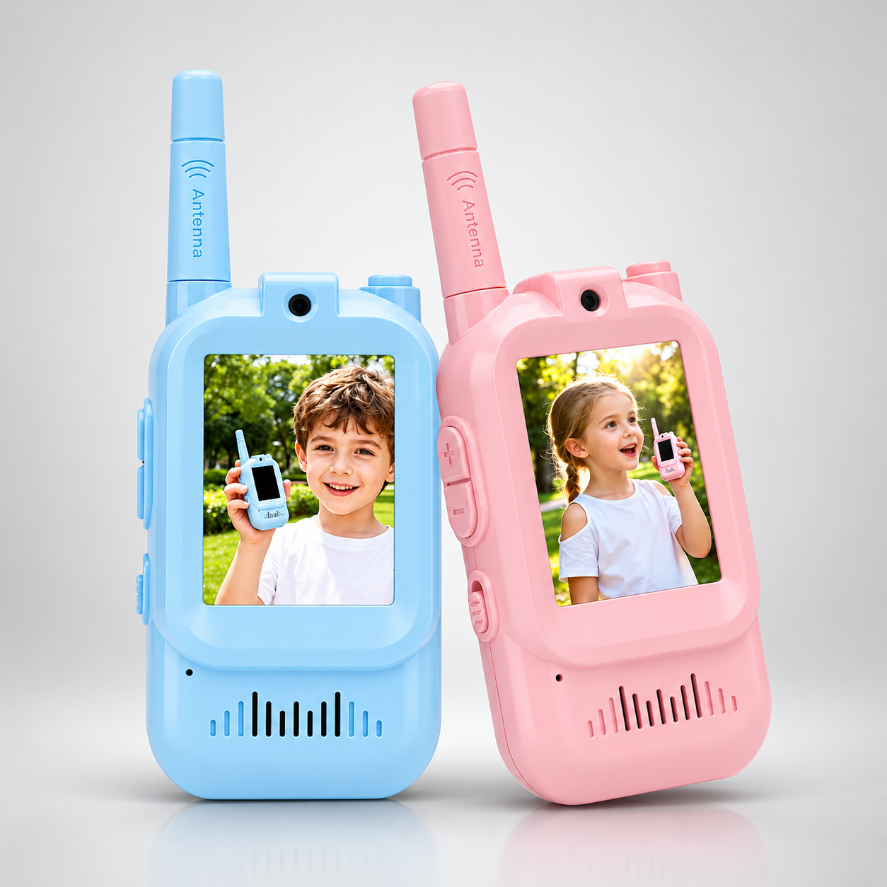 Video Walkie Talkie for Kids, Two-Way Communication Toy with Screen, Antenna and Speaker, Interactive Pretend Play Gadget for Children, Fun Communication Toy Gift for Boys and Girls