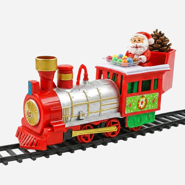 22PCS Christmas Electric Train Set with Smoke Light Sound USB Rechargeable Santa Claus Toy Railway Gift for Kids - AH099004