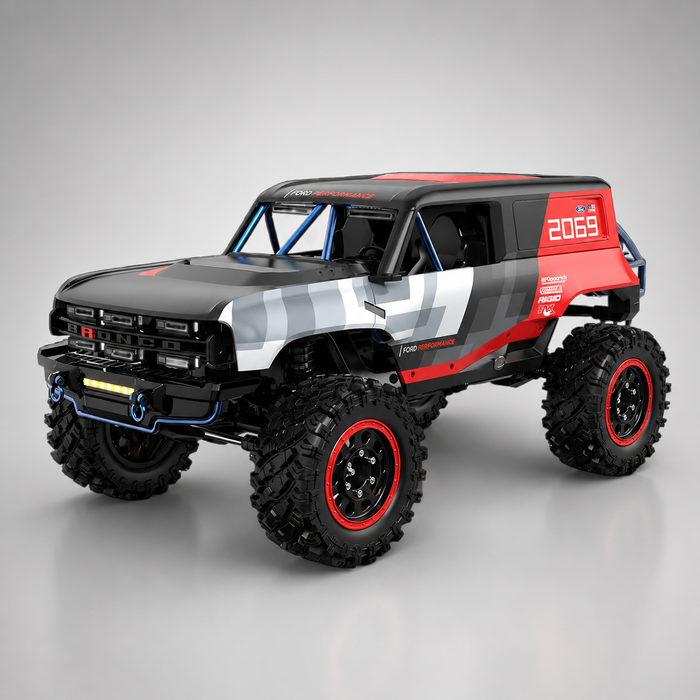 MJX Hyper Go H12P - 1:12 Licensed Ford Bronco R Baja 1000 4WD Brushless RC Rock Crawler with LED Lights & 2.4GHz Remote