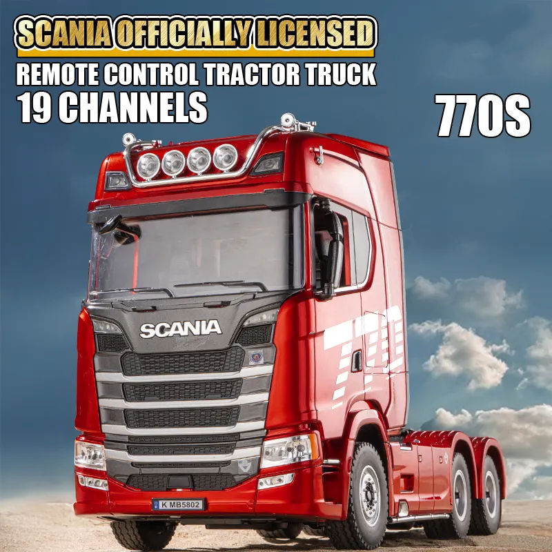 Huina 1501 Scania 770S 1:18 RC Semi Tractor Truck - 2.4GHz 19CH Officially Licensed Full Function with LED Lights & Sound RTR