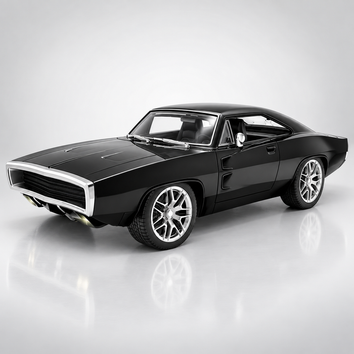 MOKA 1:12 Scale Remote Control Muscle Car Rechargeable RC Car with LED Lights Opening Doors High Speed Racing Toy