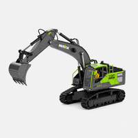 Huina 1661 - 1:18 RC Excavator | 2.4GHz 13CH Semi-Alloy Construction Digger with Alloy Bucket, Realistic Lights & Sound