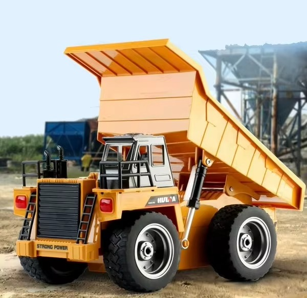 Huina 1534 - 1:18 RC Alloy Engineering Dump Truck Remote Control Semi-alloy Model Outdoor Gift RC Truck Toys
