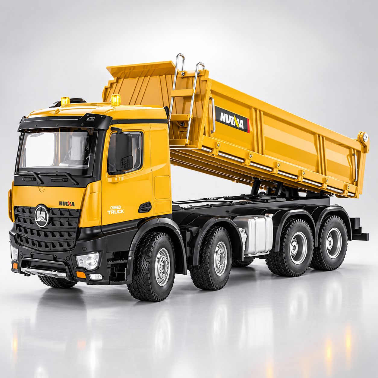 Huina 1536 - 1:14 Large Dump Truck Alloy Remote Control Engineering Eight Wheel Heavy-Duty Dump Truck