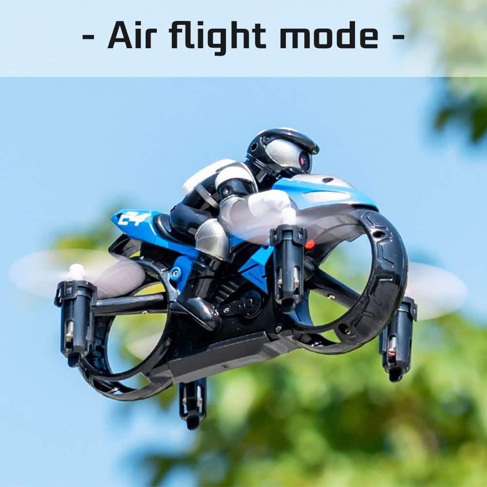 AF903 2-in-1 RC Flying Motorcycle Toy | 2.4GHz Land & Air Quadcopter with 360° Flips, LED Lights & Rechargeable Battery