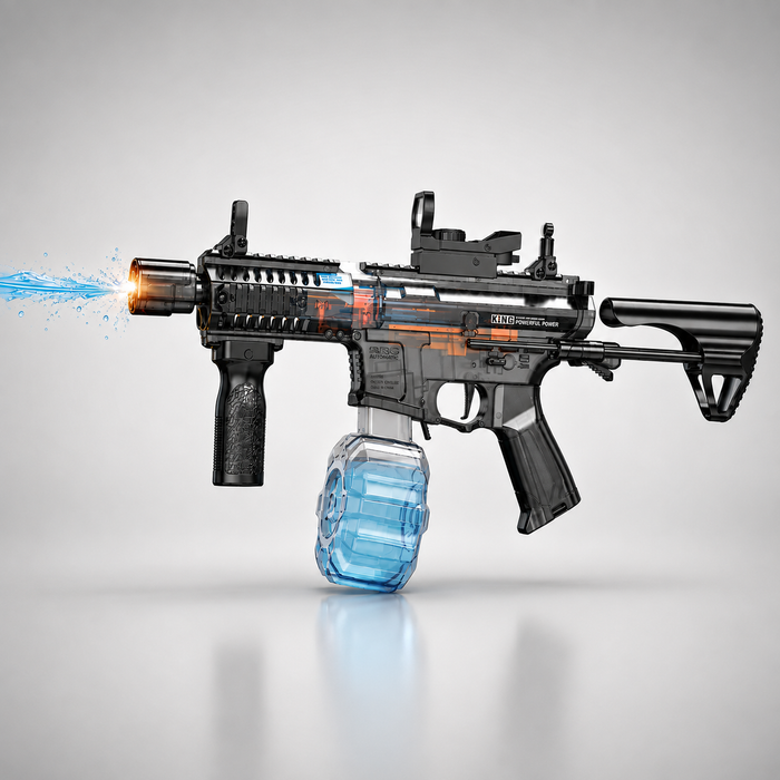ARPG Electric Water Gun with 600ml Water Tank, 800mAh Rechargeable Battery, Flashing Muzzle & Scope, Automatic Water Blaster Toy with Modular Accessories for Outdoor Water Battles
