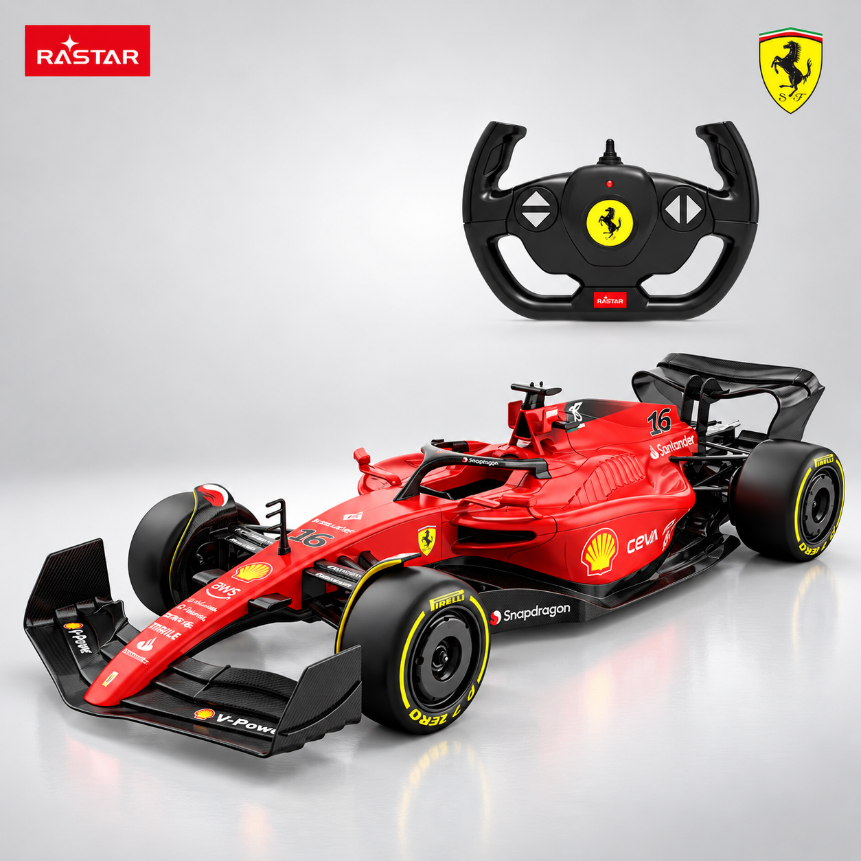 RASTAR Ferrari F1-75 RC Car, Model 99960 - 1:12 Scale Formula 1 Racing Car with 2.4GHz Remote Control, Rechargeable Battery, Forward and Reverse Drive, Left and Right Steering