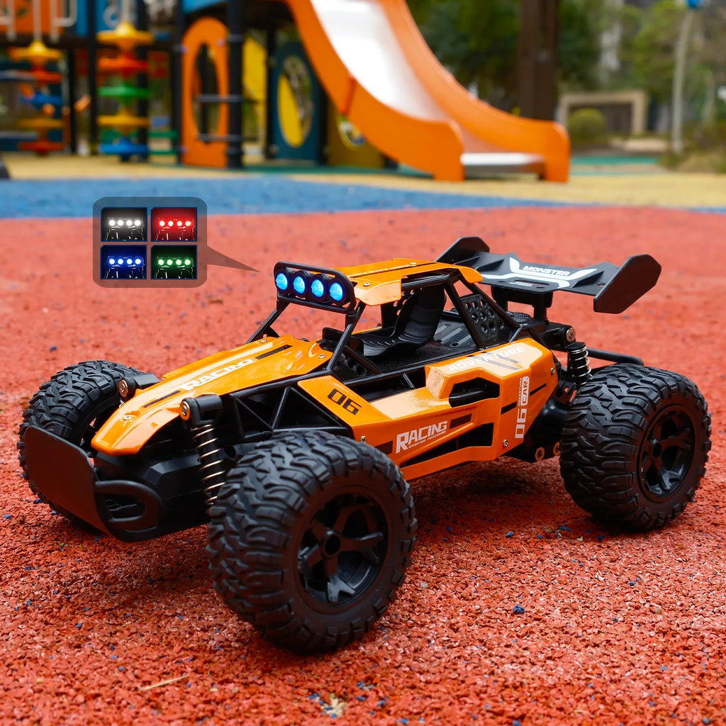 1:12 Scale Alloy RC Truck 2.4GHz High Speed 20km/h Remote Control Car RWD Metal Body Off-Road Vehicle with LED Lights, Durable Suspension, Long Range Racing Toy for Kids & Adults - 3699-057