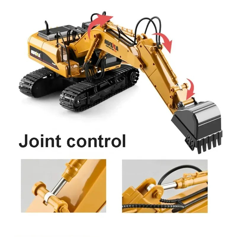 HUINA 1535 - 1:14 Scale 15ch RC Die-cast RC Excavator Construction Truck Toys Radio Control Toy Alloy Engineering Excavator description image 10
