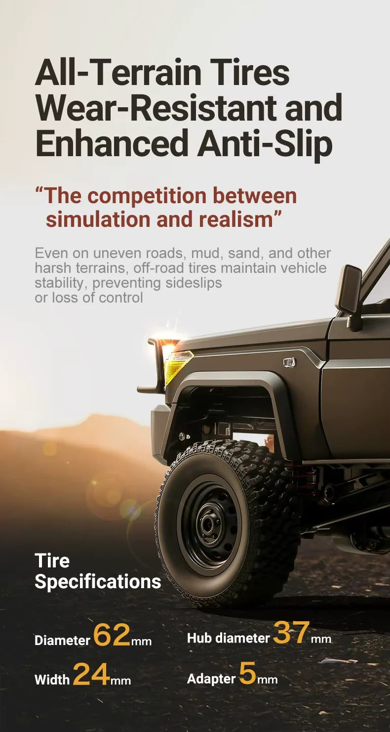 MNRC MN82S - 1:12 Toyota Land Cruiser LC79 RC Rock Crawler | 4WD 2.4GHz Full Proportional Off-Road Pickup Truck with LED Lights description image 11