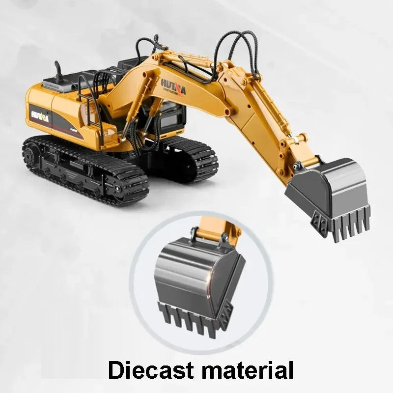HUINA 1535 - 1:14 Scale 15ch RC Die-cast RC Excavator Construction Truck Toys Radio Control Toy Alloy Engineering Excavator description image 11
