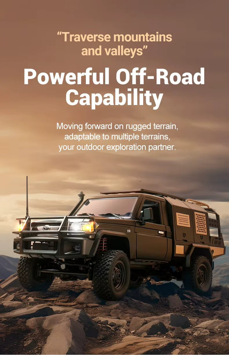 MNRC MN82S - 1:12 Toyota Land Cruiser LC79 RC Rock Crawler | 4WD 2.4GHz Full Proportional Off-Road Pickup Truck with LED Lights description image 12