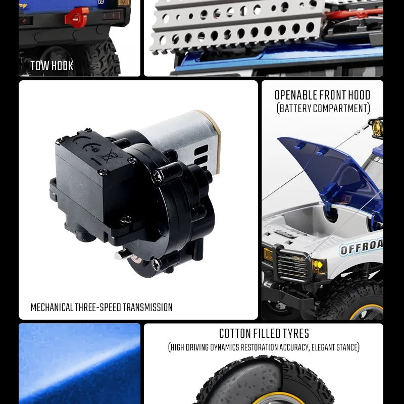 JXC LR1801 - 1:18 RC Rock Crawler | 4WD Dual Speed Off-Road Climbing Truck with 2.4GHz Remote, High Torque & RTR Battery description image 13