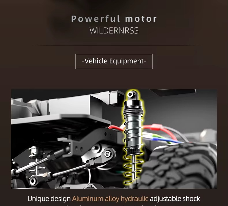 HB Toys R1012 - 1:10 4WD RC Rock Crawler Truck | Full Proportional Off-Road Climbing Car with 550 Motor, 2.4GHz Remote, LED Lights description image 13