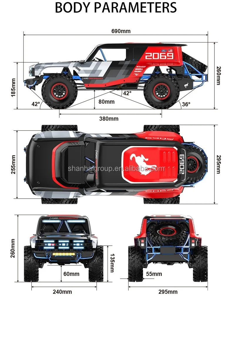 MJX Hyper Go H8P - 1:8 Scale Bronco Baja 1000 RC Car 4WD Brushless High Speed All Terrain Off-road Racing Truck Professional Hobby description image 14