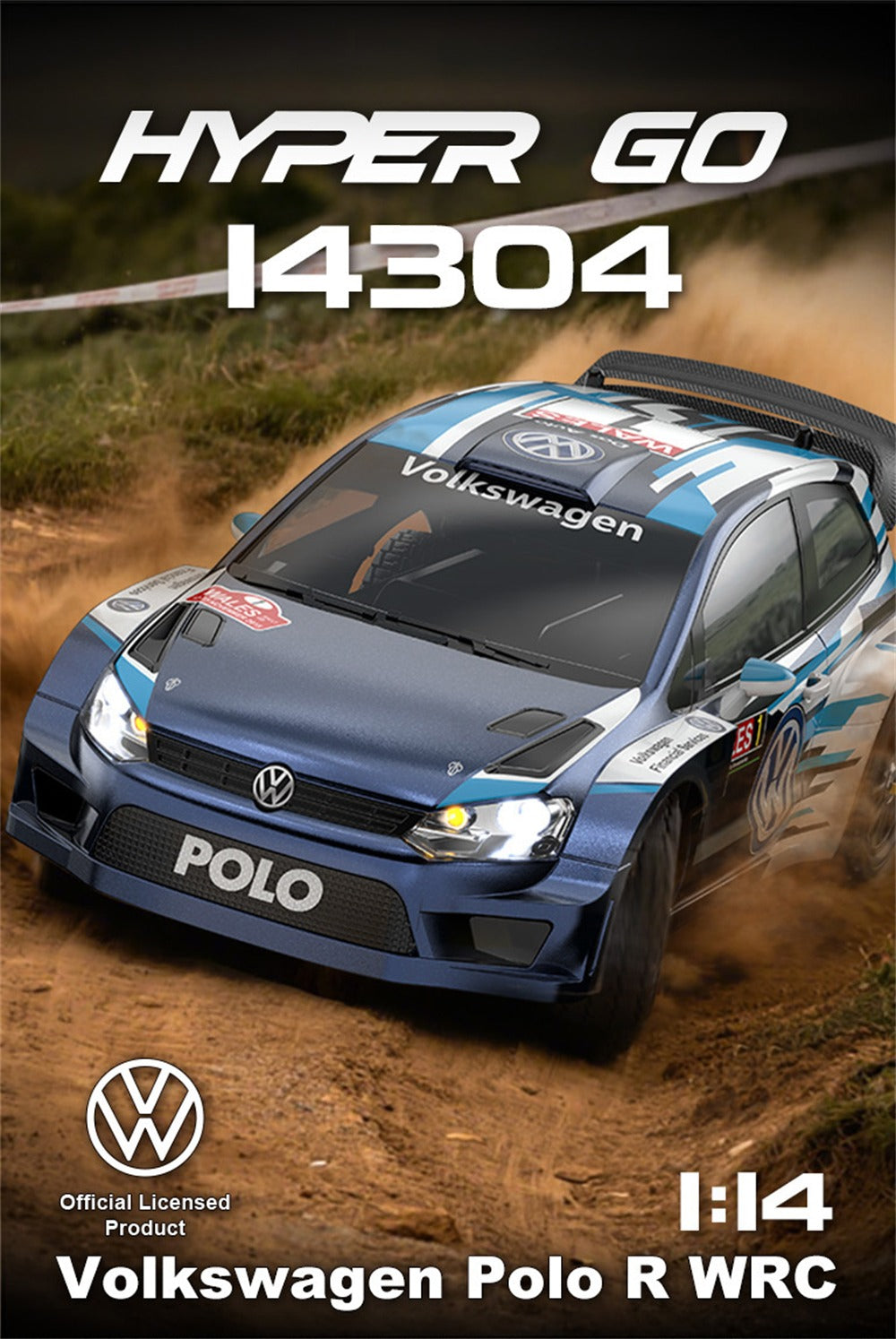 MJX Hyper Go 14304 - Volkswagen Polo R WRC RC Car 1:14 High Speed RC Car Independent Esc Simulation Toy Car with Brushless Motor description image 1