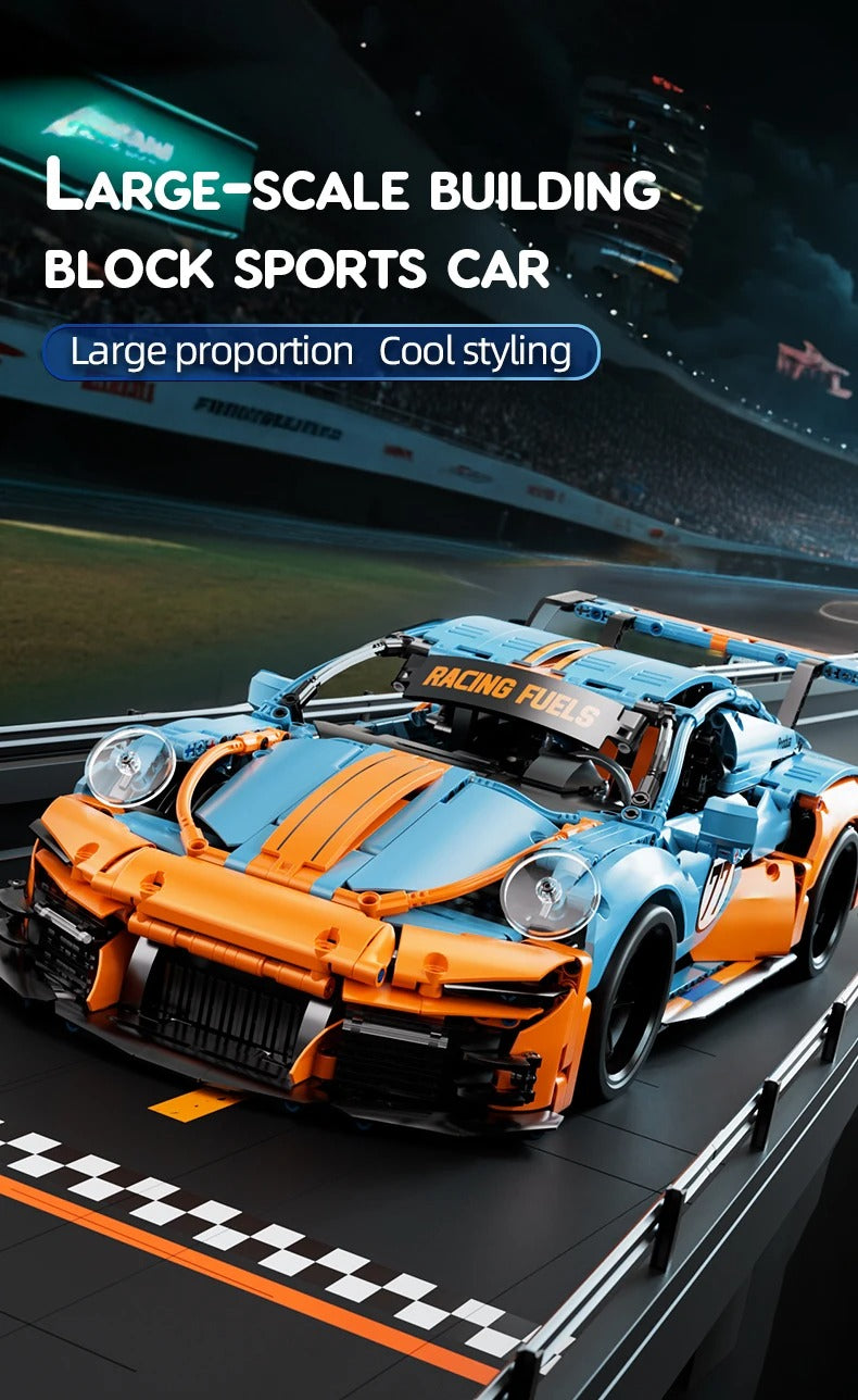 Machine Player 66624 - 1:10 Scale Racing Car Building Blocks Set, 1620+ Piece GT3 Sports Car Model Kit, Detailed Race Car Construction Set with Upgradeable RC Function, STEM Toy for Kids & Adults description image 1