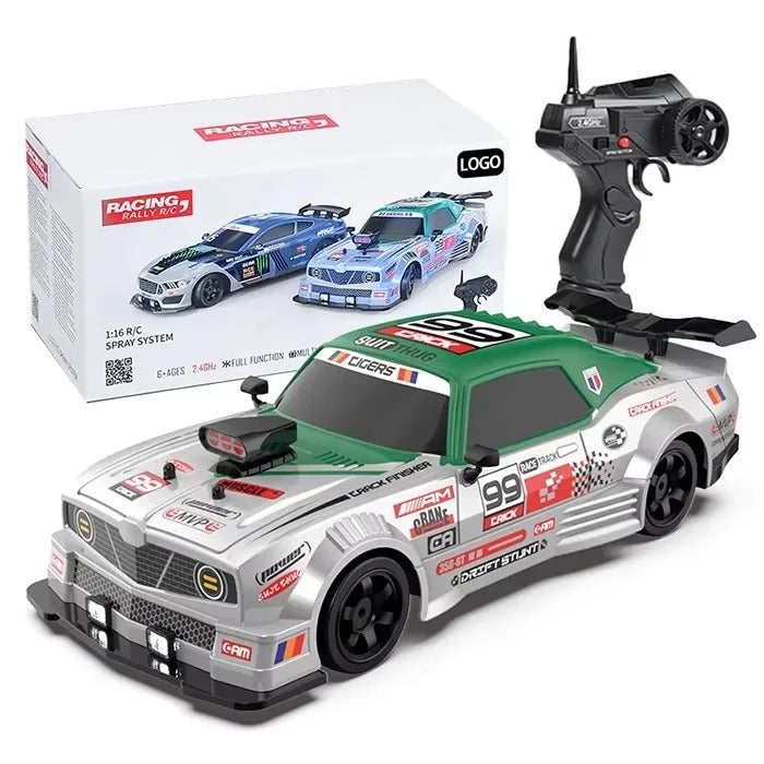 SC16A08-01  - 1:16 Scale 2.4GHz 4WD RC Racing Rally Drift Car with Spray Mist LED Lights High Speed Remote Control Stunt Car for Kids description image 1