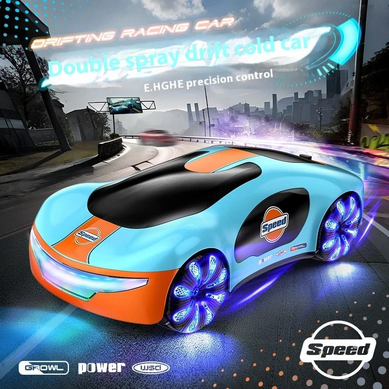 CV-E600 - Dual Spray Simulation Remote Control Concept RC Car with LED Lights 360° Stunt Drift Racing Toy for Kids description image 1