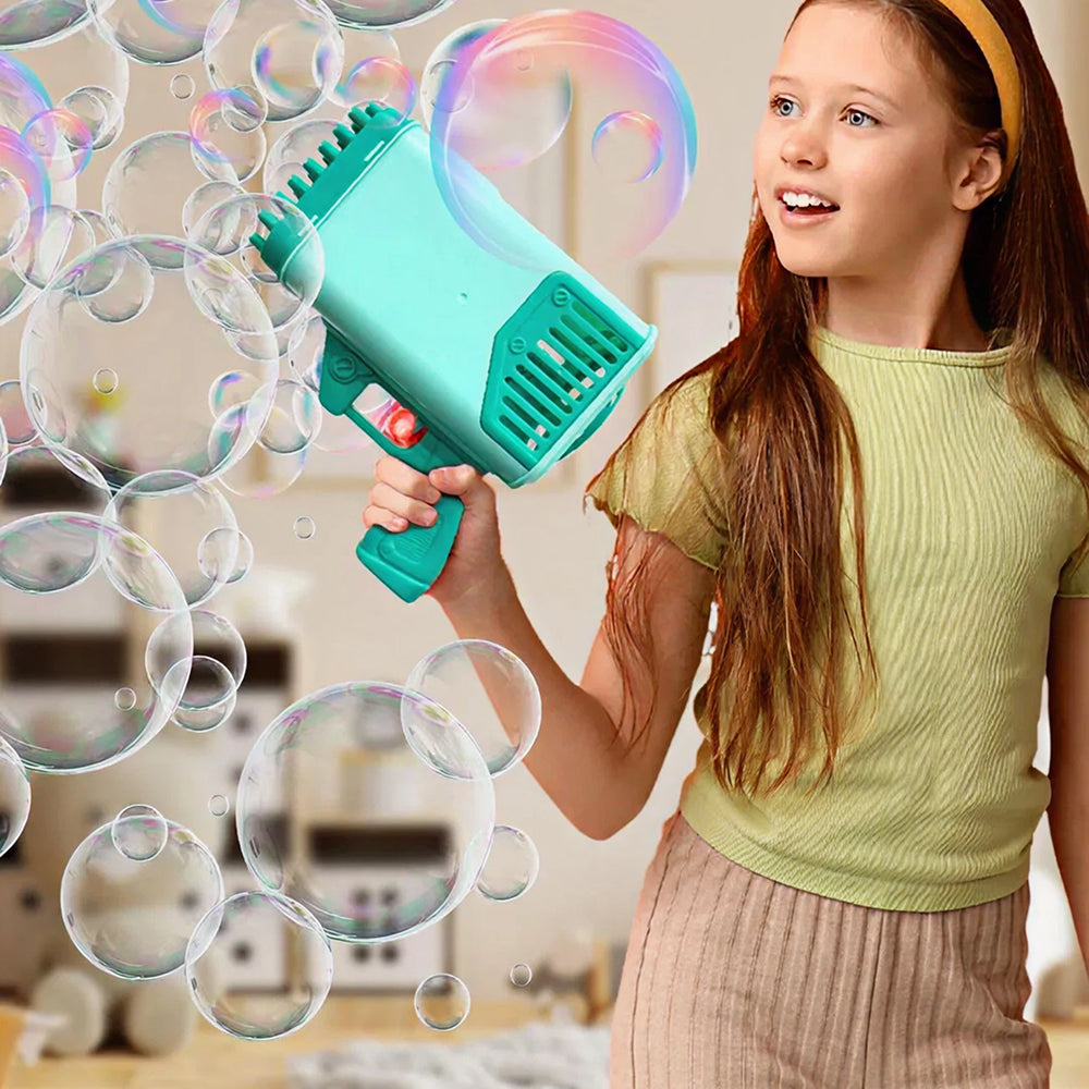 77 Holes Automatic Bubble Gun for Kids | High-Output Bubble Blaster Toy for Outdoor Play & Parties
