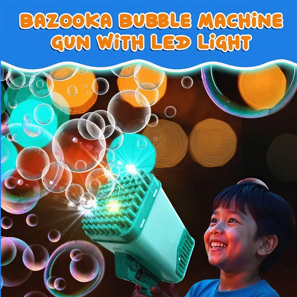 77 Holes Automatic Bubble Gun for Kids | High-Output Bubble Blaster Toy for Outdoor Play & Parties