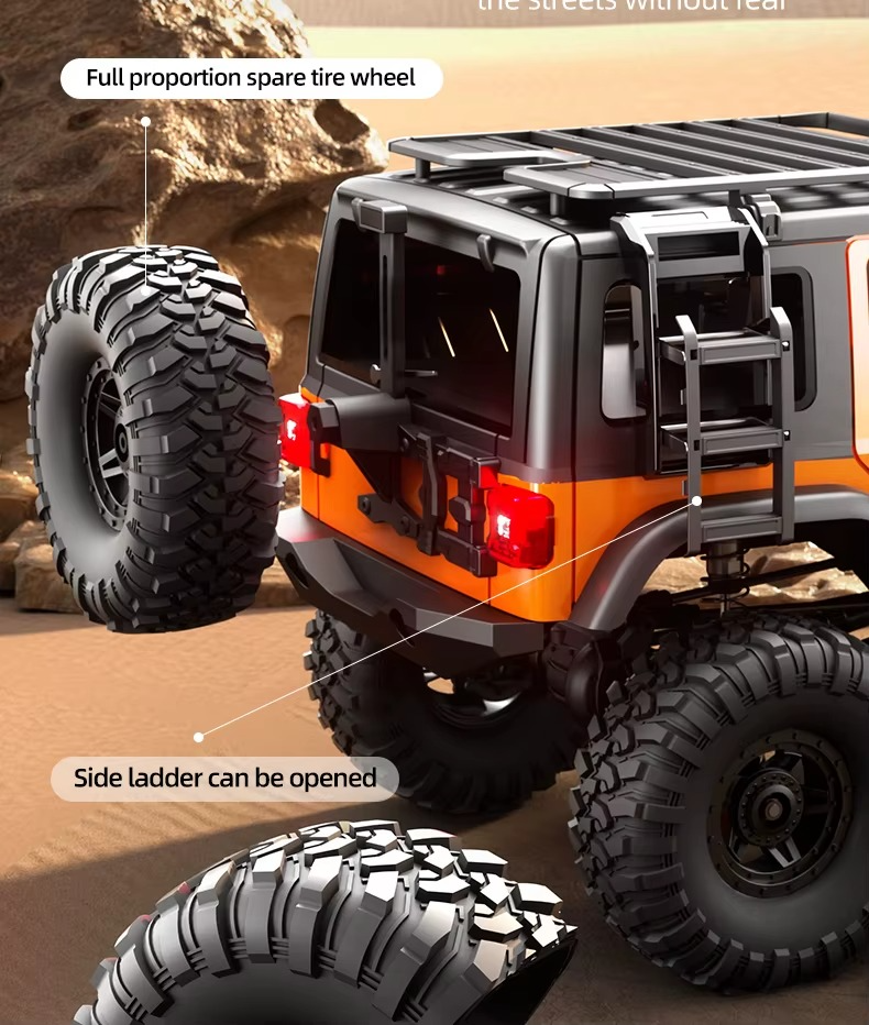 HB Toys R1016 - 1:10 4WD RC Rock Crawler Truck | Full Proportional Off-Road Climbing Car with Dual Motor, 2.4GHz Remote, LED Lights description image 25