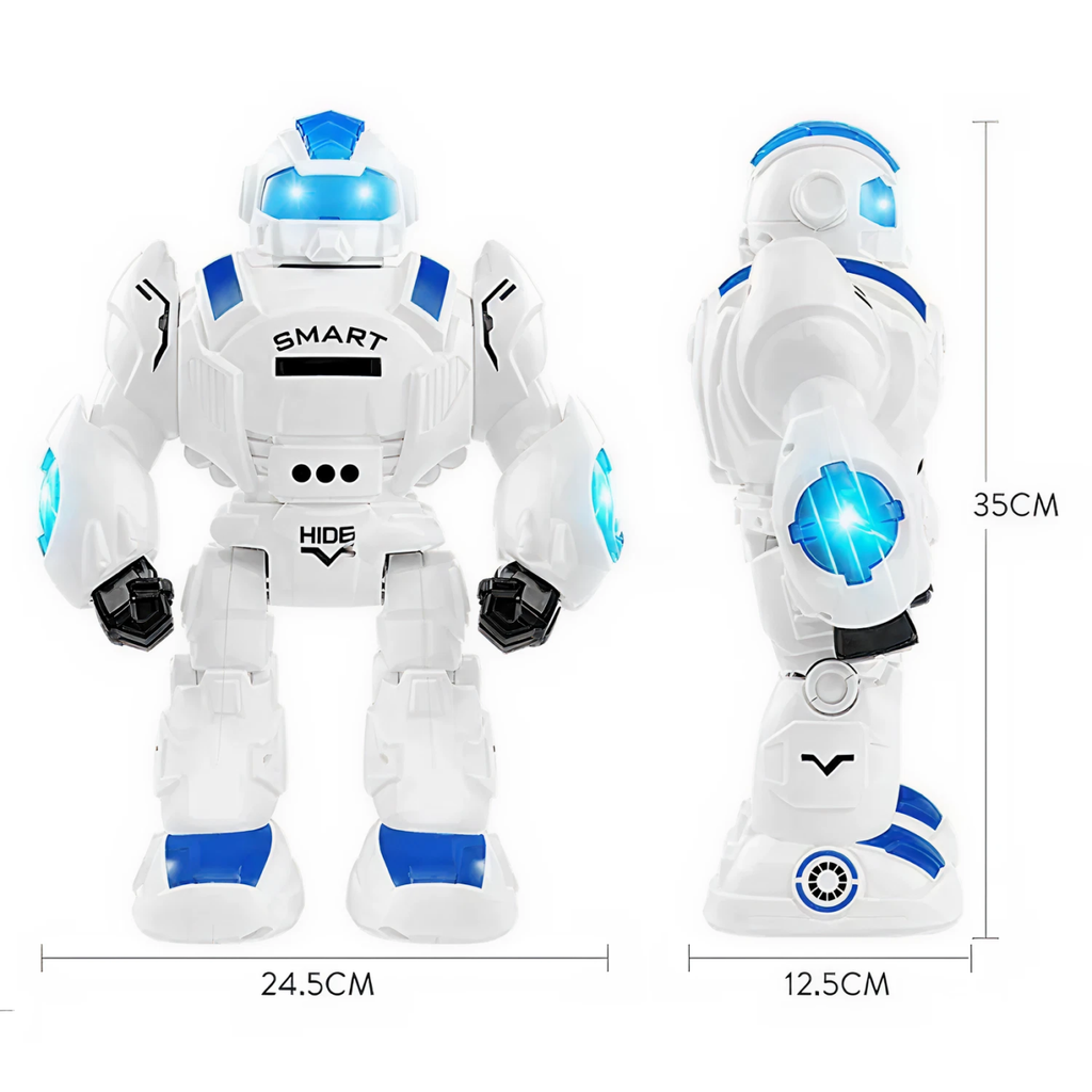 Smart Remote Control Humanoid Robot Toy with Gesture Sensing Music LED Lights Disc Shooting Interactive Walking Robot for Kids