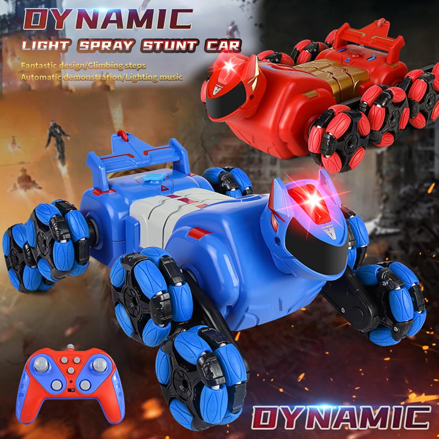 Eight Wheel Light Spray Car