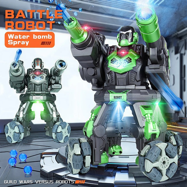 Light Water Bomb Shooting Smart Remote Control Robot Toy - Green