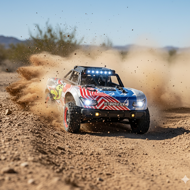 Suchiyu 18103 - High Speed 4WD RC Off-Road Car 1:18 Scale 2.4GHz Remote Control Racing Car with Rechargeable Battery for Kids and Adults